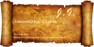 Janovszky Ilona névjegykártya